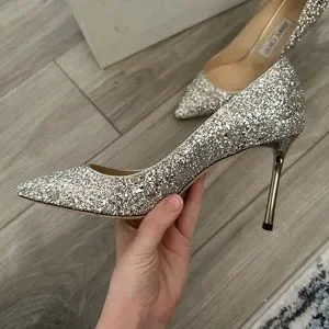 Jimmy Choo | Shoes | Jimmy Choo Romy 85 Champagne Coarse Glitter